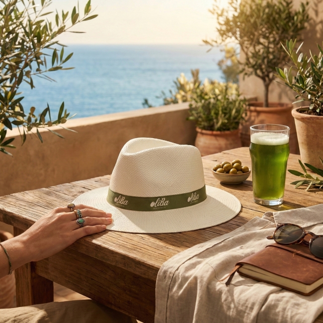 Chapeau papier écru BORSALINO