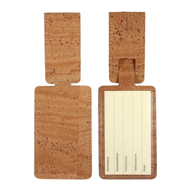 Porte-étiquette bagage liège