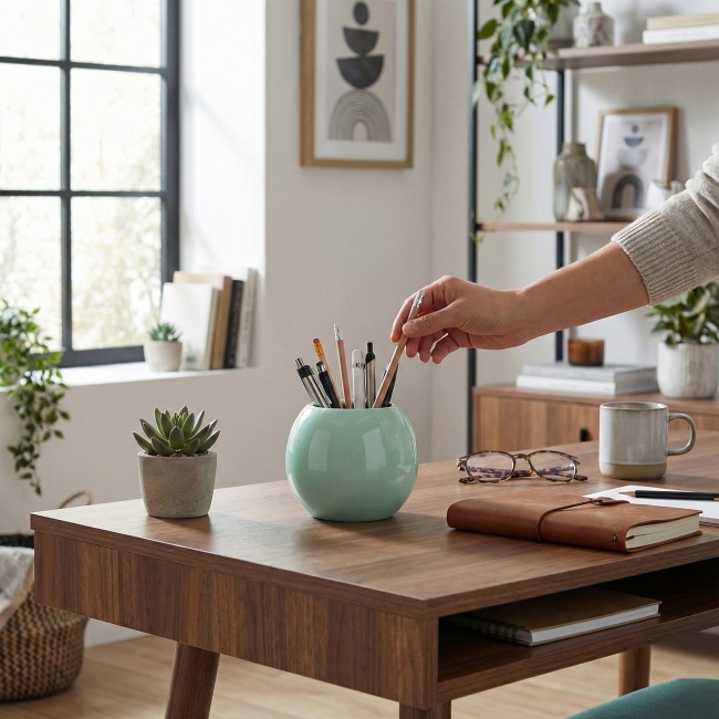 Pot à crayons céramique de couleur - ALDEBERT