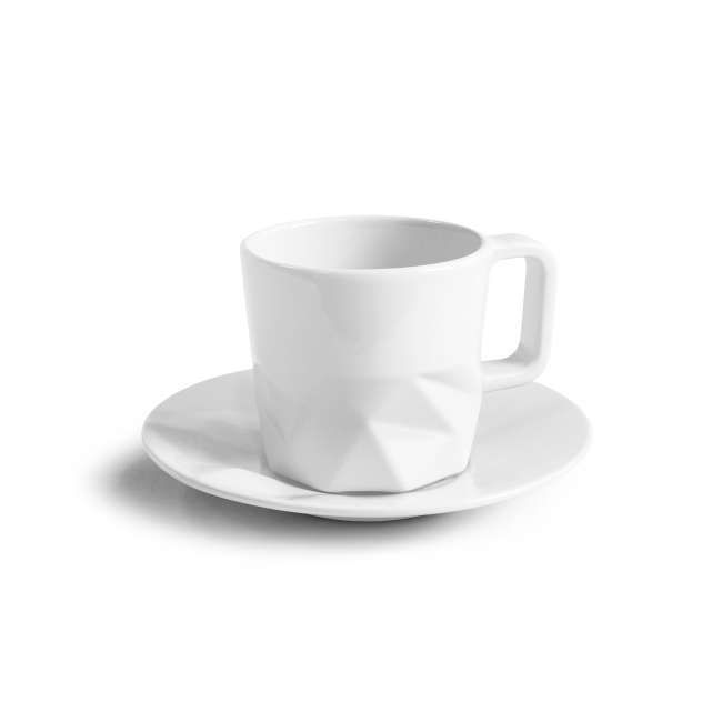 Mug céramique blanche brillante 180ml - CRYSTEL