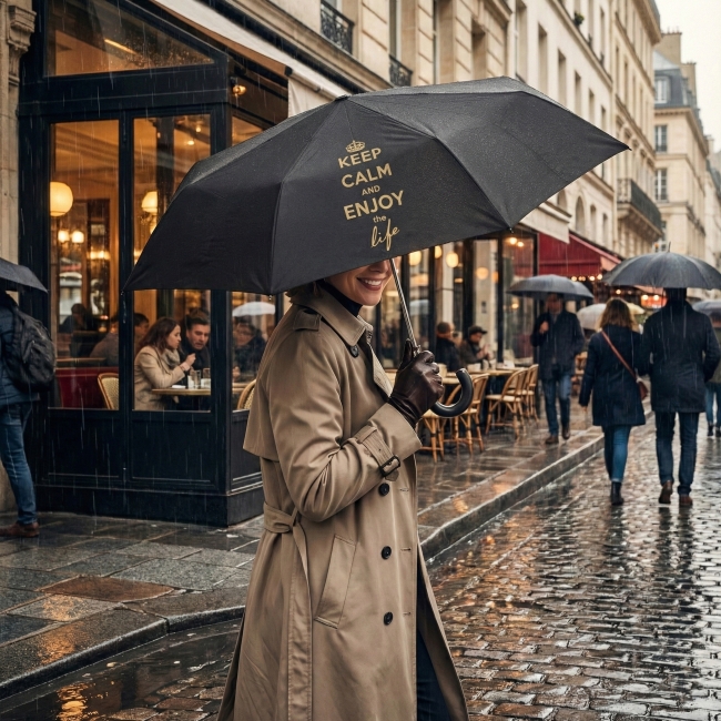 Parapluie pliable poignée PU courbe
