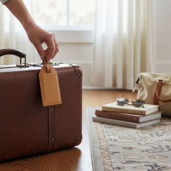 Porte-étiquette cuir régénéré MILOU