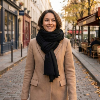 Écharpe frangée bio 125g