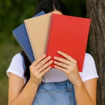 Cahier à spirale cuir régénéré
