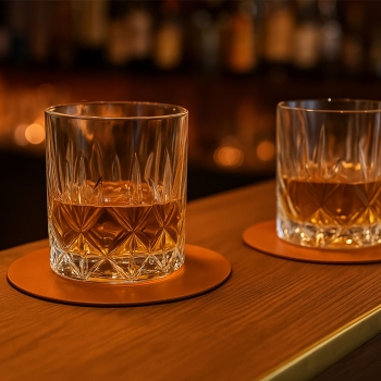 Sous verres cuir régénéré