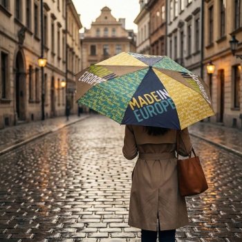 Parapluie pliable poignée rubber