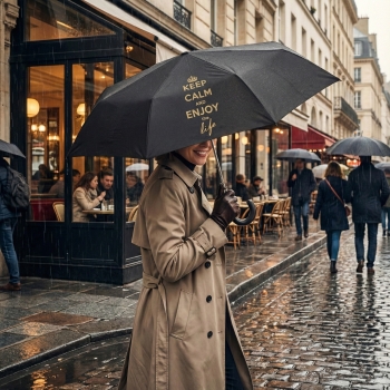 Parapluie pliable poignée PU courbe