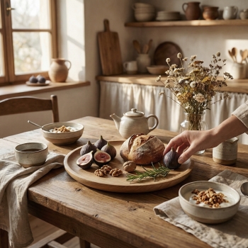 Assiette service bois